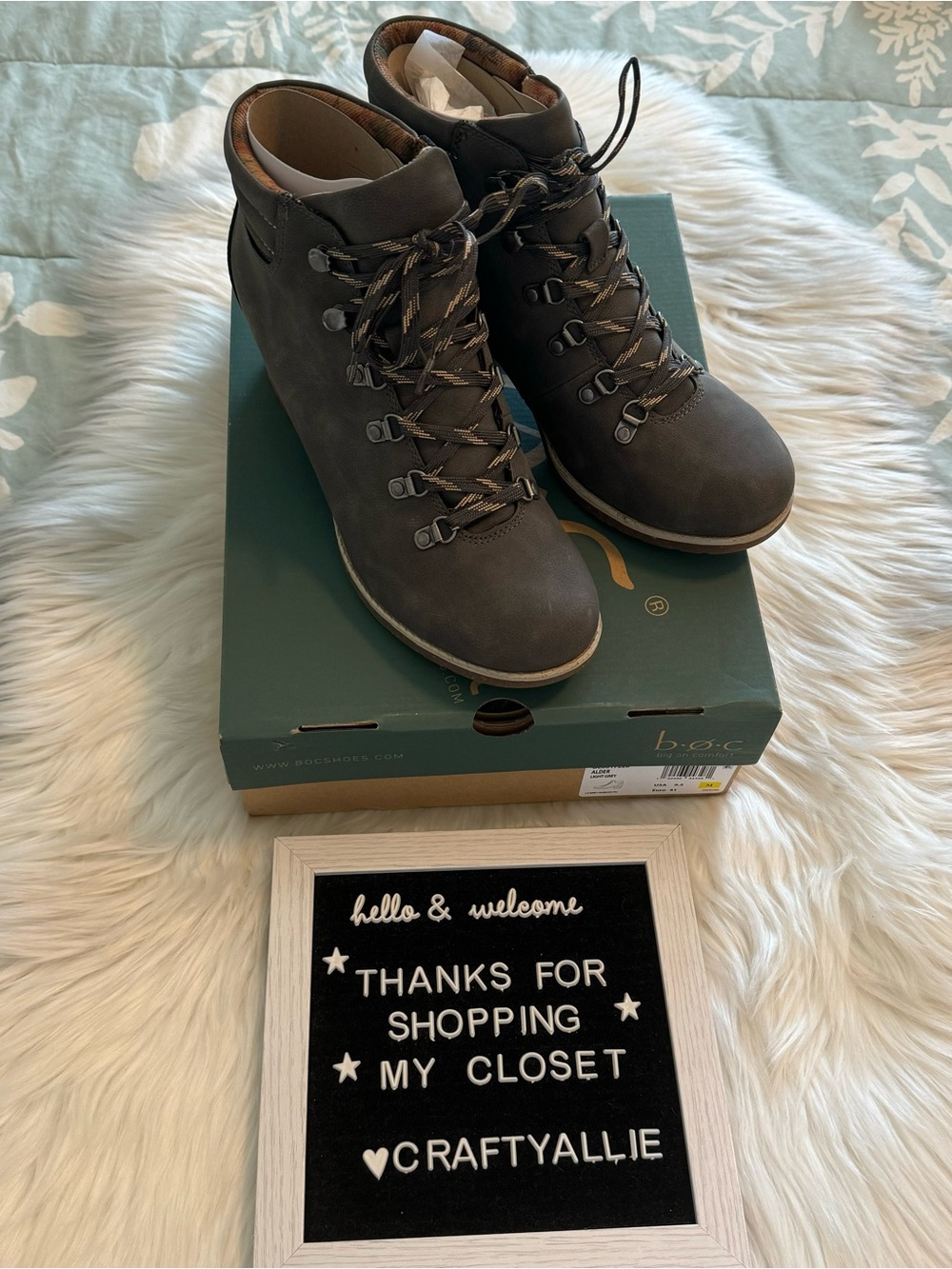 BOC Big On Comfort Grey ‘Alder’ Ankle Boots | Women’s 9.5 | NWT